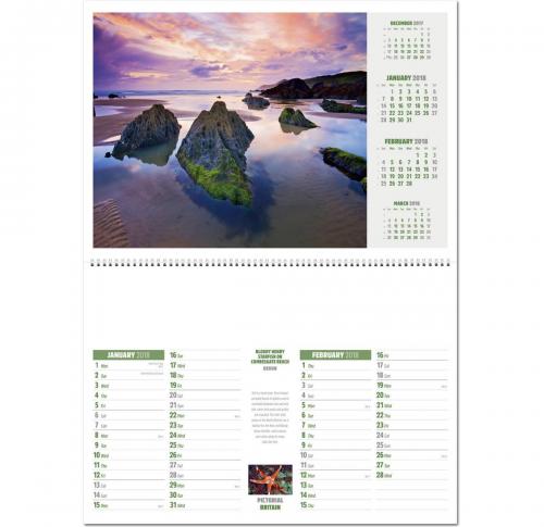 Printed Pictorial Britain Wall Calendars 2025