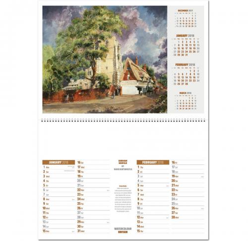 Printed Logo Watercolour Britain Wall Calendars 2025