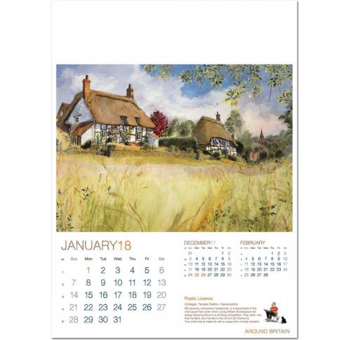 Custom Printed Around Britain Wall Calendars 2025