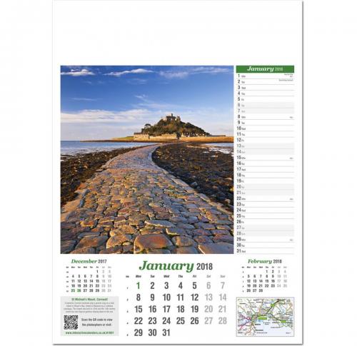 Corporate Printed Wall Calendar 2025s Discover Britain 