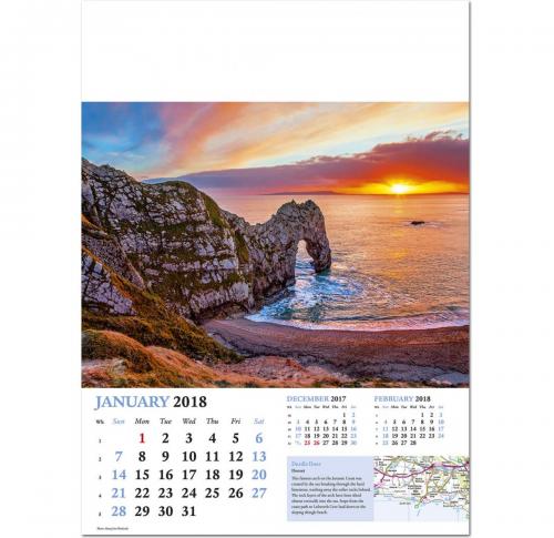 Custom Printed Scenic Britain Wall Calendars 2025