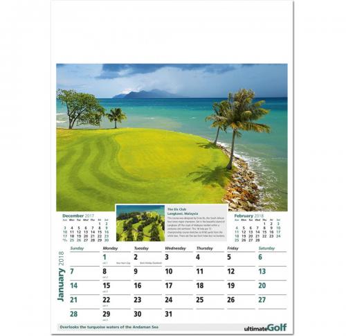Custom Printed Ultimate Golfing Wall Calendars 2025