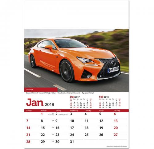 Performance Cars Wall Calendars 2025 Custom Business Logo