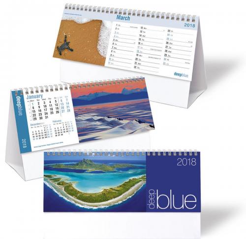 Printed Logo 2025 Desk Calendars -  Deep Blue 
