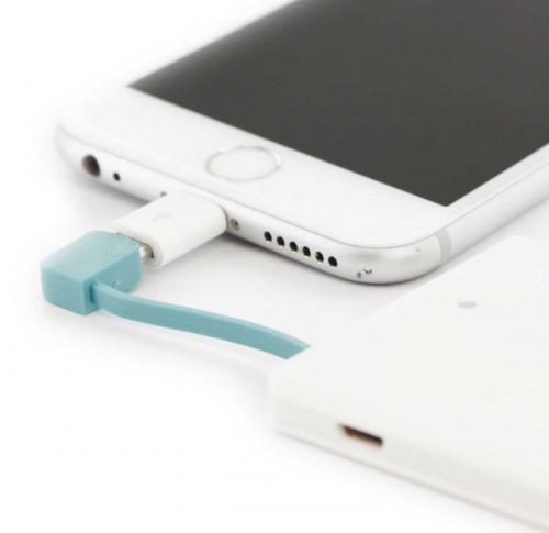 PromoCard Powerbank - 2500mAh - white - White box package is free of charge. For black giftbox $0.55, for lightning adapter extra usd 0.30/pc