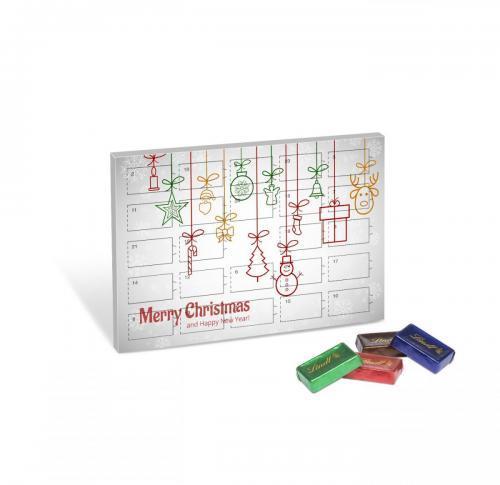 Lindt Advent Calendars Custom Logo - 24 Foil Wrapped Chocolate Rectangles