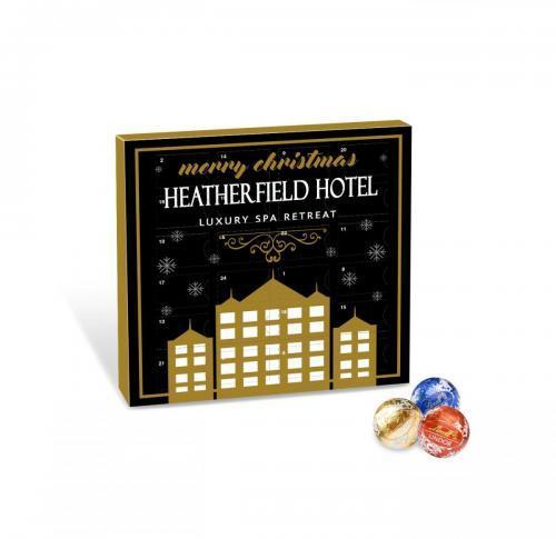 Custom Logo Lindt Christmas Advent Calendars – Luxury Calendar - Mini Lindt Balls - Square
