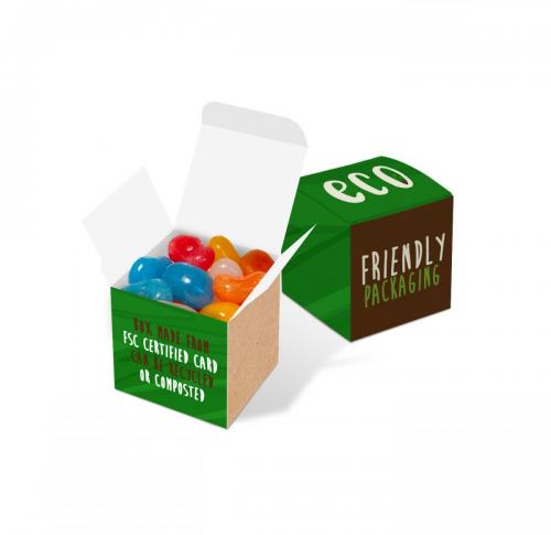 Eco Friendly Kraft Cube of Sweets Box - Jolly Beans