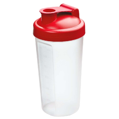 Custom Protein Shakers With Embossed Scale 600ml Transparent