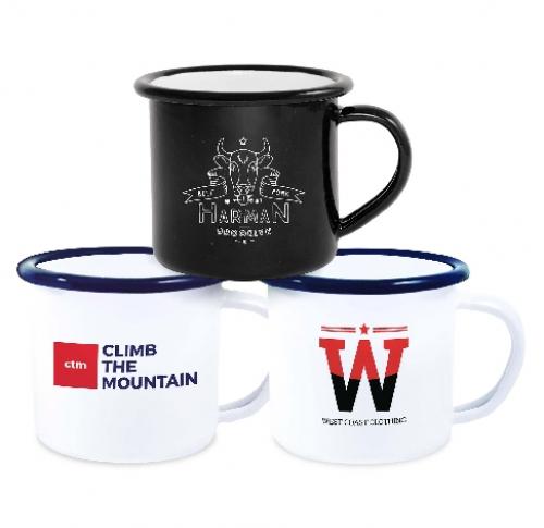 Enamel Camping / Espresso Mugs 4 Oz / 120ml Printed Logo