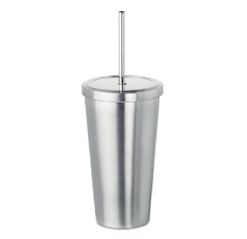 Stainless Steel Tumbler With Straw - 500ml Vacuum Insulated 