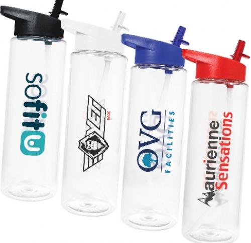 Promotional Sports Water Bottles 700ml Flip Straw BPA Free