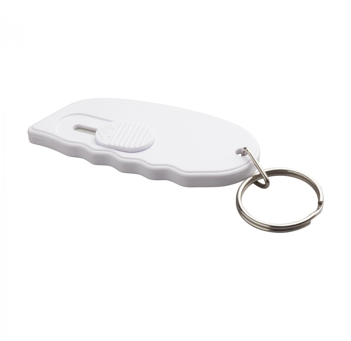 Custom Logo Mini Box Cutters With Keyring -TONGI WHITE