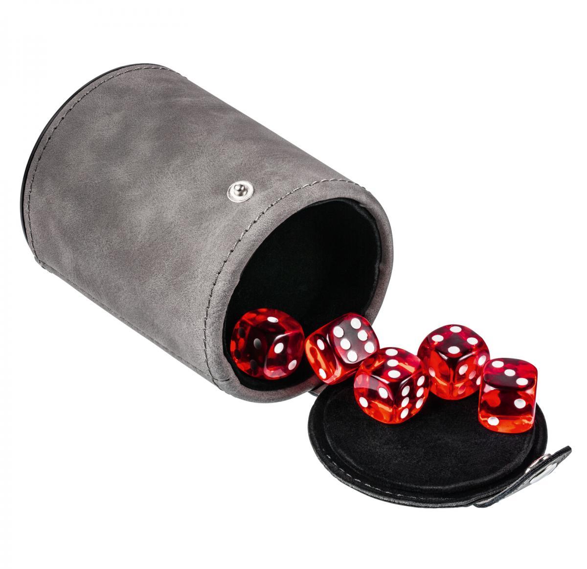 Dice cup with 5 dice -BETEROU GREY