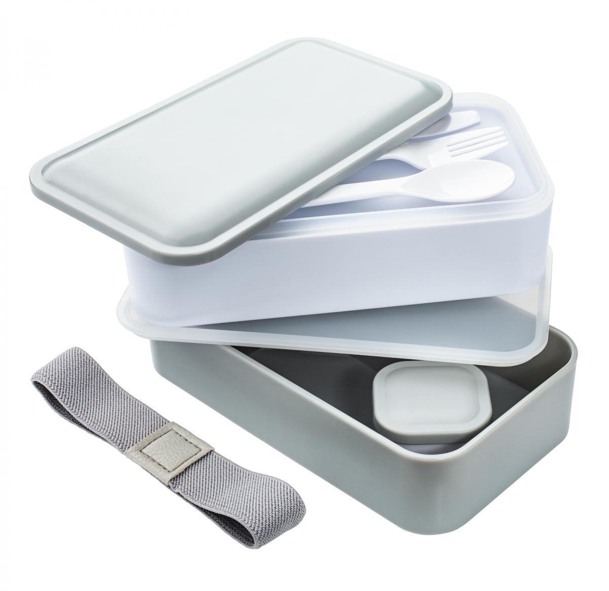 Lunch Box With Cutlery and Salad Dressing Bowl