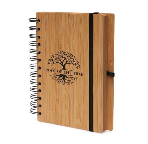Custom Printed B6 Spiral Bamboo Notebooks