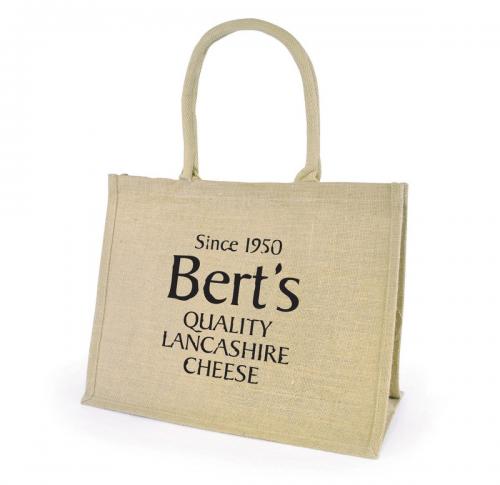 Natural Jute Shopper Bag Rope Handles Gussetted