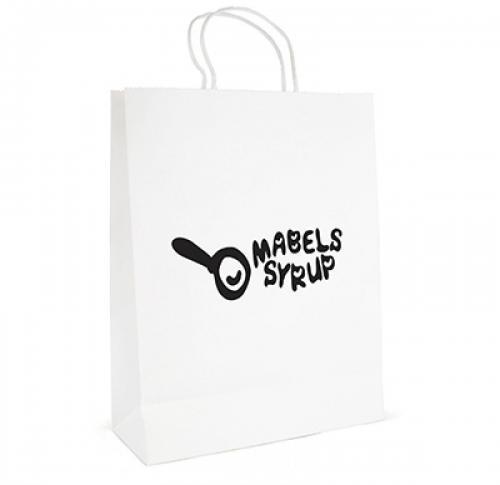 White Paper Printed Bags Large
