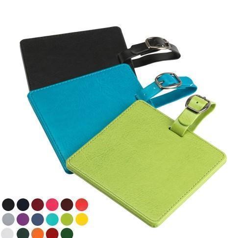 Custom Branded Square Bag Tags Soft Touch PU Faux Leather