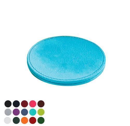 Branded Deluxe Round Drinks Coaster Vegan Leather