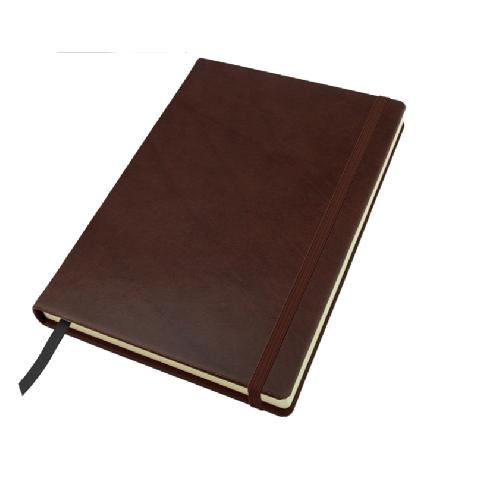Custom Branded Richmond Deluxe Nappa Leather A4 Casebound Notebooks With Elastic Strap