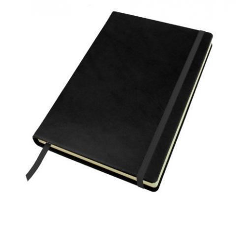 Richmond Deluxe Nappa Leather A5 Casebound Notebook With Elastic Strap And Envelope Pocket