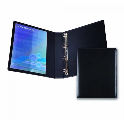 Custom Branded A4 Economy Ring Binders Black Belluno PU