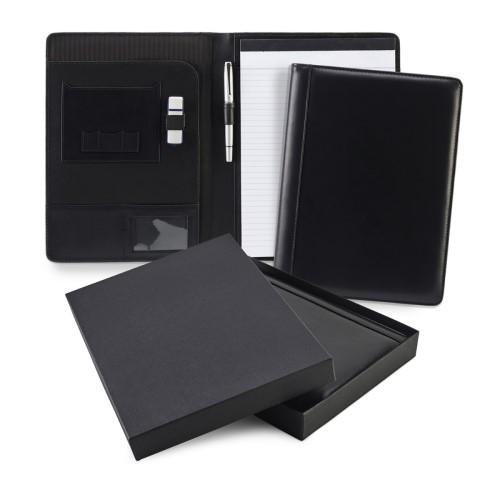 Custom Branded Leather Conference Folders A4 Black
