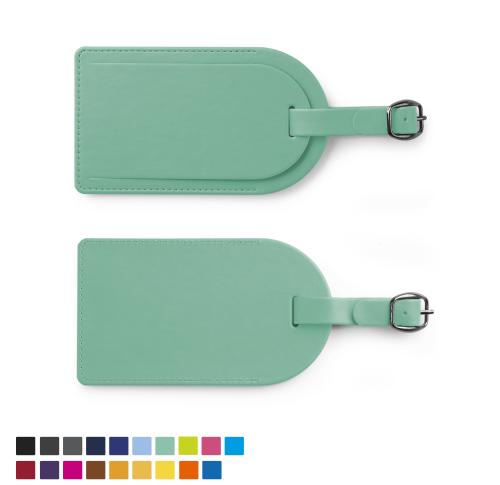 Large Luggage Tag With Security Flap In Soft Touch Vegan Torino PU Custom Logo