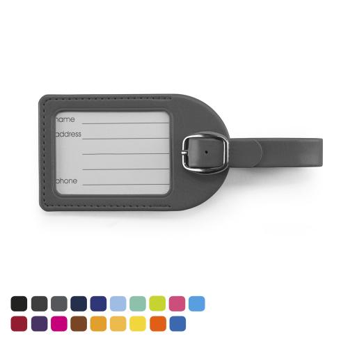 Custom Branded Small Luggage Tag In Soft Touch Vegan Torino PU. 