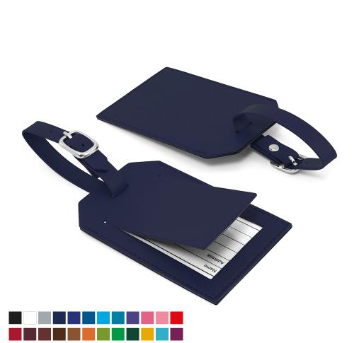 Promotional Rectangle Luggage Tag With Security Flap, In Belluno, A Vegan Coloured Leatherette With A Subtle Grain.