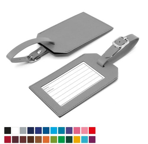 Rectangle Luggage Tag in Belluno, a vegan coloured leatherette with a subtle grain.