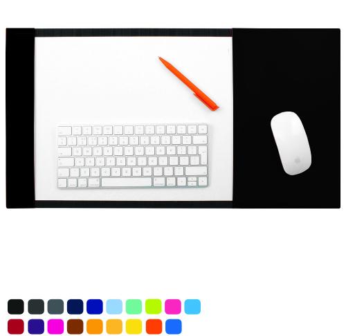 Branded A3 Desk Pad Blotters With Integral Mouse Mat In Soft Touch Vegan Torino PU. 