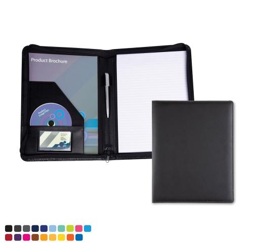 A4 Zipped Conference Folder in Soft Touch Vegan Torino PU. 