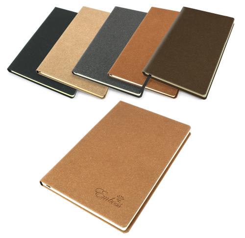 Palma Natural Recycled Leather A5 Casebound Notebook in 5 Colours