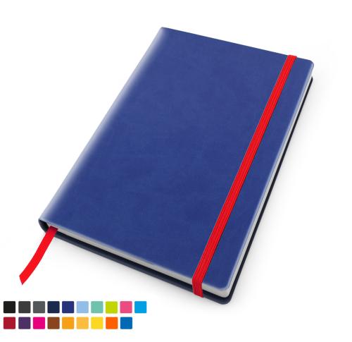 Torino Vegan soft Touch Casebound Notebook with Elastic Strap