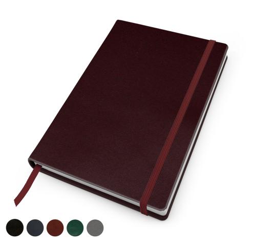 Hampton Leather A5 Casebound Notebook with Elastic Strap, made in the UK in a choice of 6 colours.