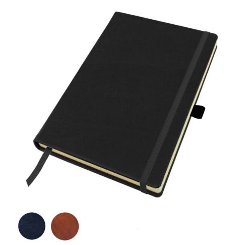 Sandringham Nappa Leather Colours, A5 Casebound Notebook with Elastic Strap & Pen Loop