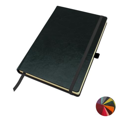 Coloured Kensington Distressed Leather A5 Casebound Notebook with Elastic Strap & Pen Loop