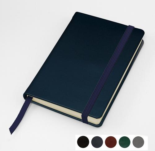 Hampton Leather Pocket Casebound Notebook with Elastic Strap, made in the UK in a choice of 6 colours.