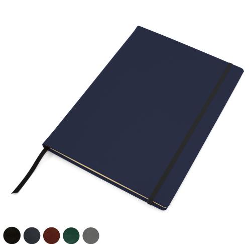 Hampton Leather A4 Casebound Notebook with Elastic Strap, made in the UK in a choice of 6 colours.