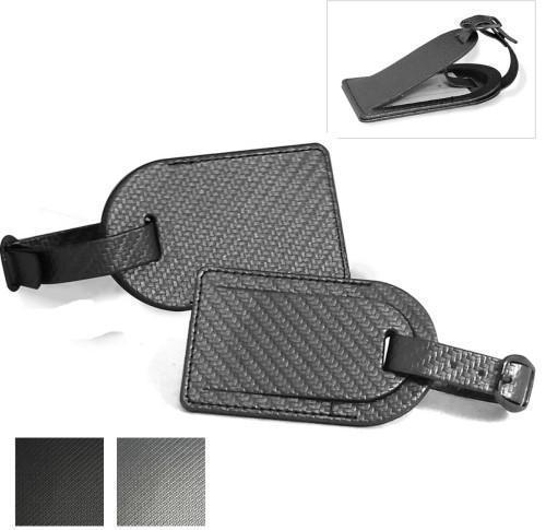 Branded Large Luggage Tags Carbon Fibre Effect