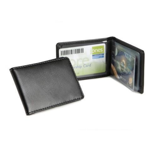 Branded Credit / Oyster Card Case For 6-8 Cards Soft Touch Black PU