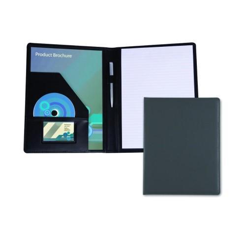 Leather A4 Conference Folder Black Hampton