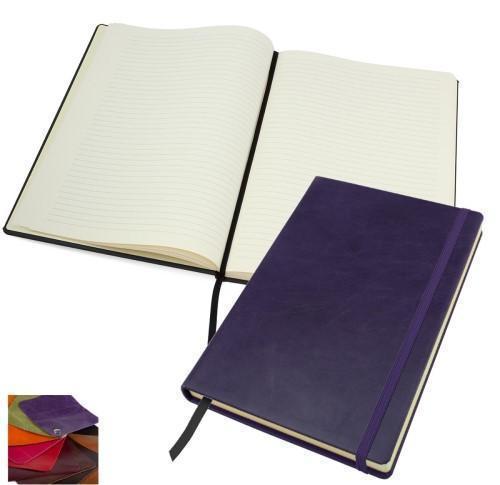 Luxury Kensington Distressed Nappa Leather A4 Casebound Notebook With Elastic Strap Custom Logo