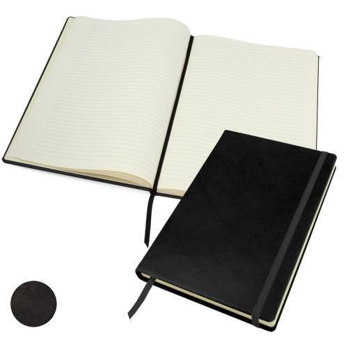London Nappa Leather A4 Casebound Notebook with Elastic Strap