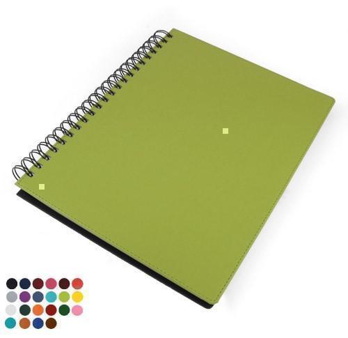 Belluno PU Colours A4 Wiro Notebook with soft touch leather look cover, black board to rear, lined ivory paper.