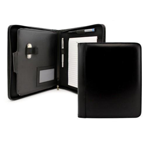 Deluxe Leather Compendium Folder with iPad or Tablet Pocket