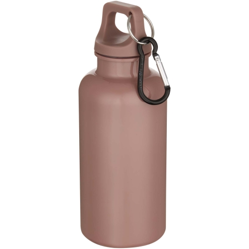 Oregon 400 ml solid colour RCS recycled plastic water bottle with carabiner