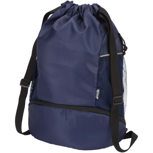 Branded Nomad GRS recycled sports drawstring bag with bottom compartment 18L